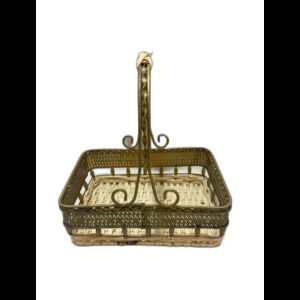 Holiday Metal and Wicker Rectangle Basket
